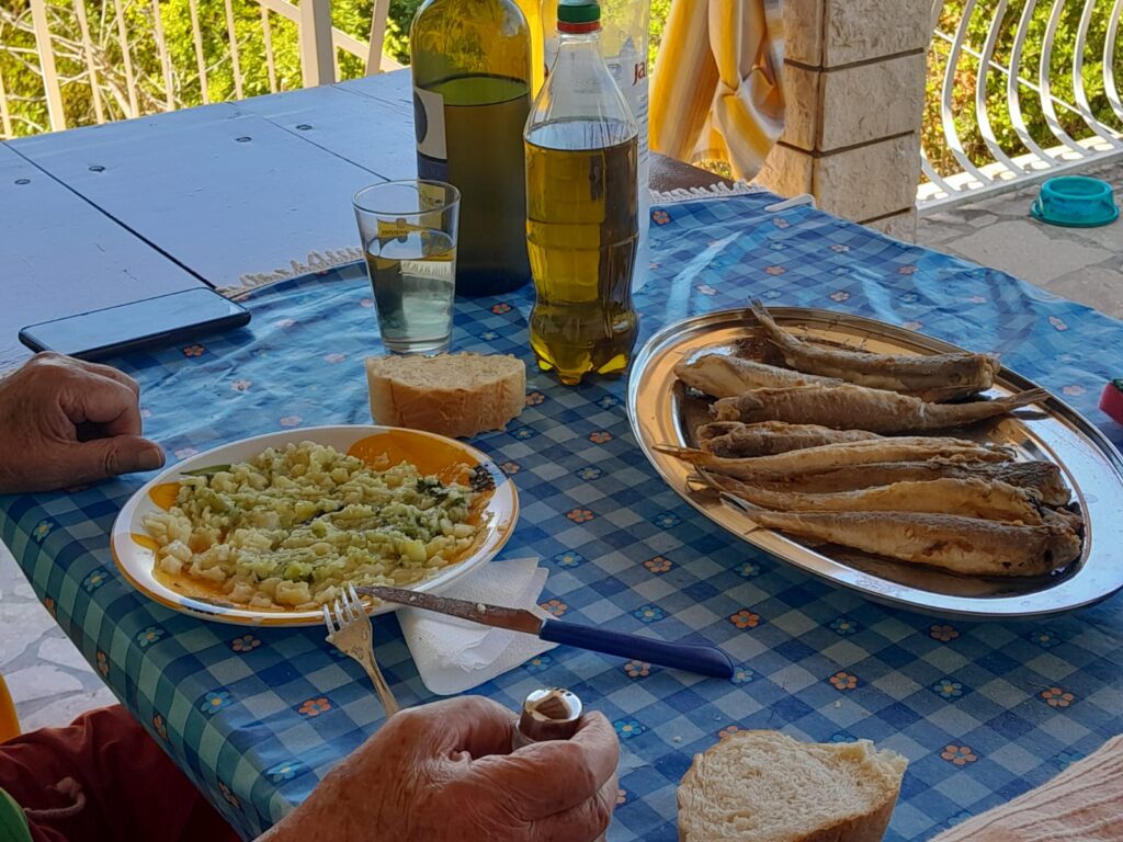 Dalmatinska spiza - riba, povrće, ulje, vino